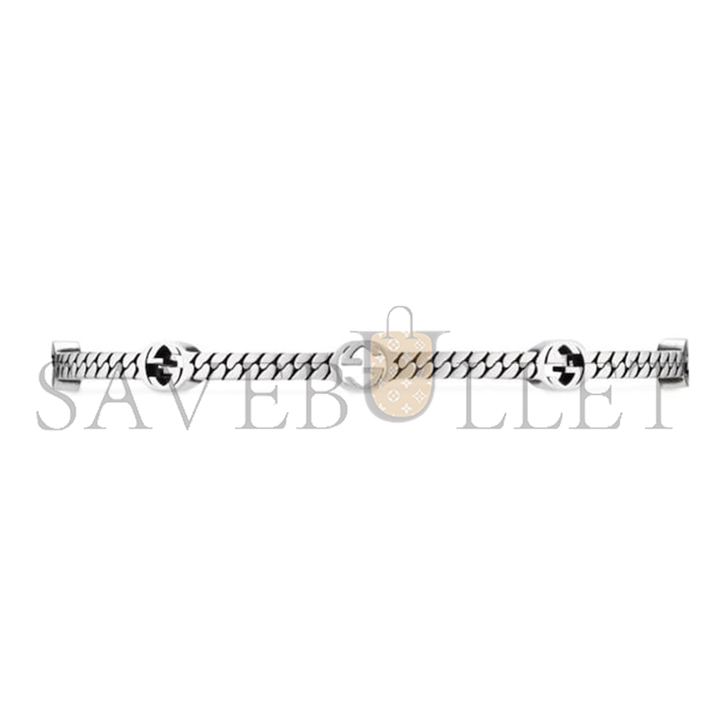 Gvc*1 interlocking sterling silver bracelet yba661529001017